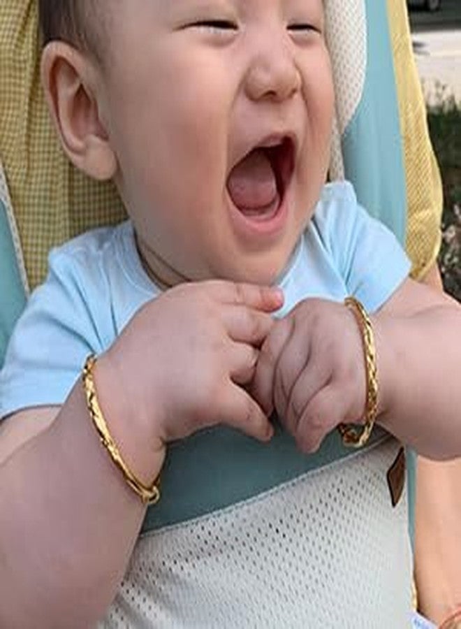 Ethlyn 2pcs/lot 18K Gold Plated Stars Kids Lucky Bangles &bracelets Birthday Christmas Gifts for baby boys and girls (B151) - Image 4