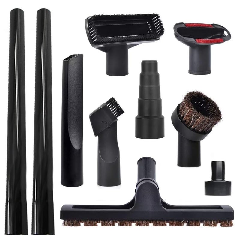 ECOMAID 10 Pack Vacuum Attachments for Shop Vac Accessories, 1 1/4" Vacuum Attachments with Hardwood Floor Brush, 2 1/2" to 1 1/4" Vacuum Hose Adapter & 1 7/8" to 1" Adapter for shop Vac Attachment - Image 1