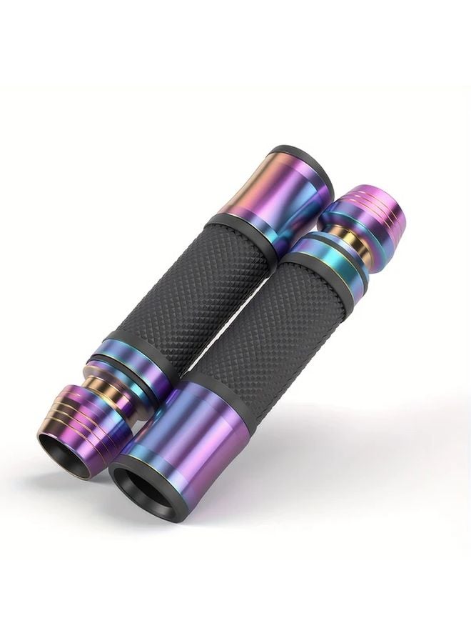 Blue 7 8 Inch 22mm CNC Aluminum Motorcycle Grip Rubber Handlebar Accessories - Image 4