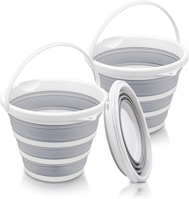 SOKINCLR 2-Pack Collapsible Buckets - 2.6 Gallon (10L) Large Capacity, Essential for Garden Cleaning, Car Washing, Camping, Fishing, Multi-Purpose Durable Portable Buckets, Easy Storage, Use Anywhere - Image 1