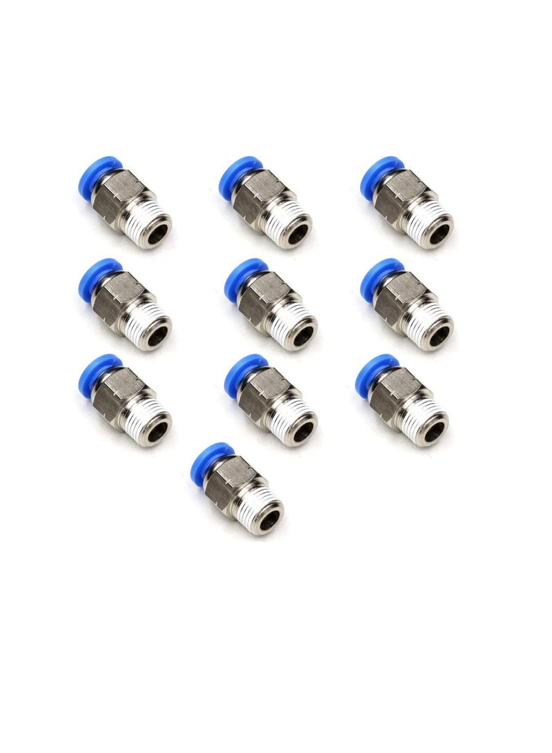 PU Pipe & Fittings Polyurethane Pneumatic Pipe Push in to Connect Fittings Male Socket Pack of 5 10mmx1/8  - Image 1