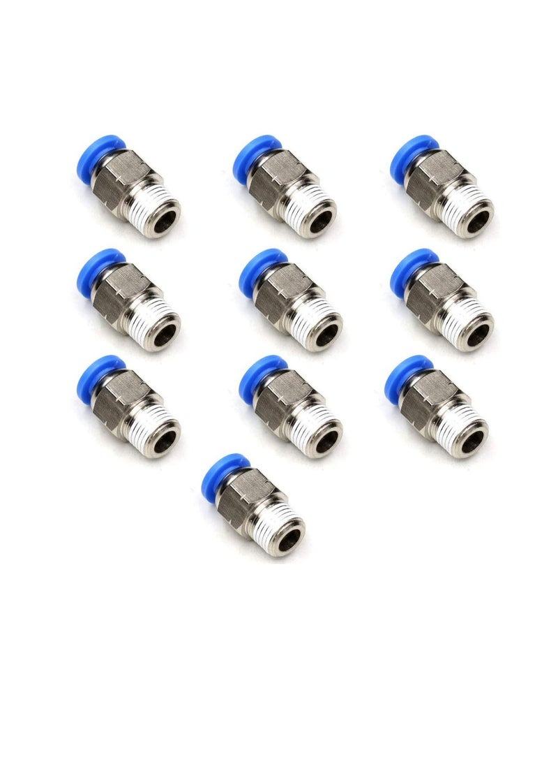 PU Pipe & Fittings Polyurethane Pneumatic Pipe Push in to Connect Fittings Male Socket Pack of 5 10mmx1/8  - Image 3