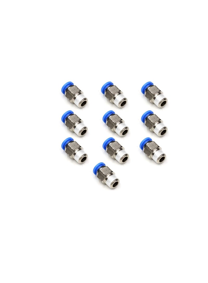 PU Pipe & Fittings Polyurethane Pneumatic Pipe Push in to Connect Fittings Male Socket Pack of 5 10mmx1/8  - Image 2