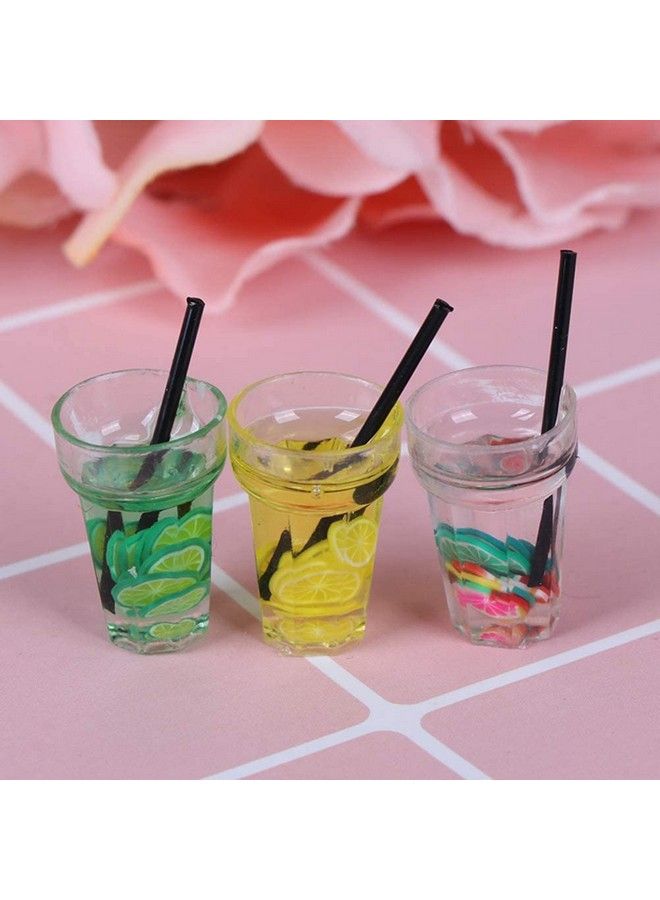 CoscosX 13 Pcs 1:12 Colourful Cocktail Cup Drink Juice Tea Beverage Bottle Jam Jar Toys Simulation Drink Wine Glass Model For Dollhouse Dolls House Miniature Toy Doll Food Kitchen Accessory Bar Decor - Image 5