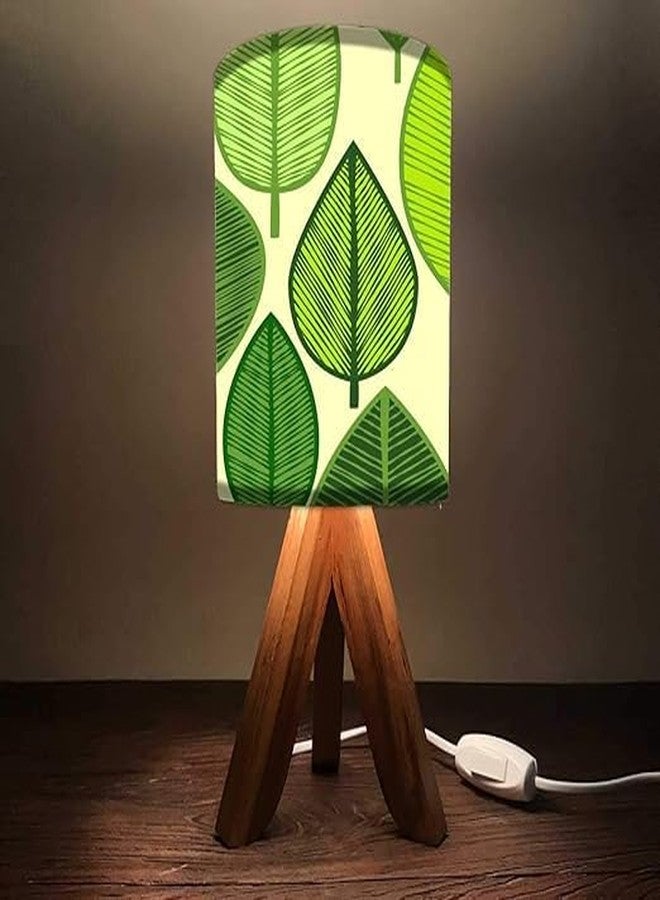 Nutcase Mini Teak Wood Table Lamp for Bedroom with Small Tripod (14.5x6 inches, Multicolor) - Bulb Included - Image 5