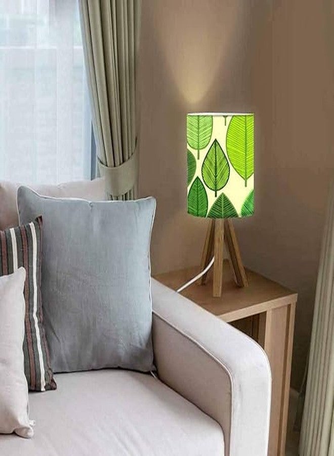 Nutcase Mini Teak Wood Table Lamp for Bedroom with Small Tripod (14.5x6 inches, Multicolor) - Bulb Included - Image 2