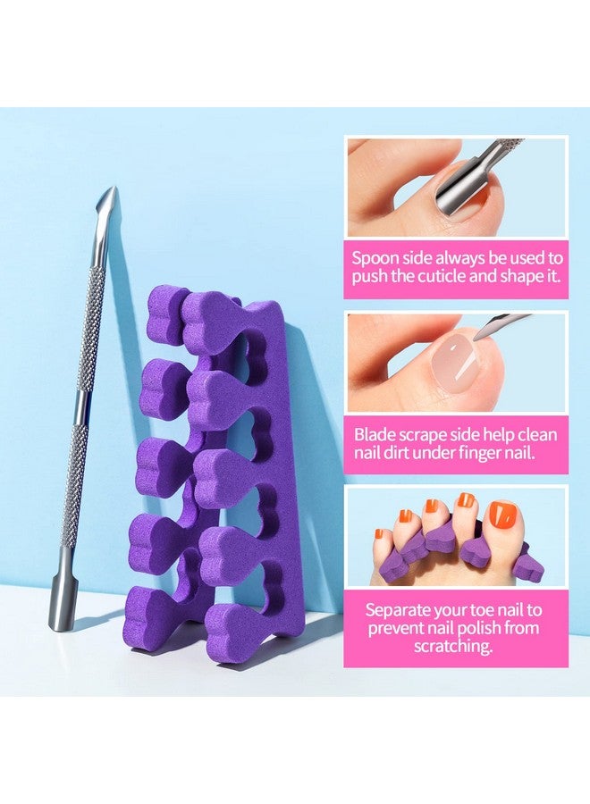 تينيتور 100 قطعة ضغط واضح على أصابع القدم نصائح مع غراء الأظافر أظافر وهمية مع مبرد أظافر أكريليك طقم أظافر للنساء - Image 5