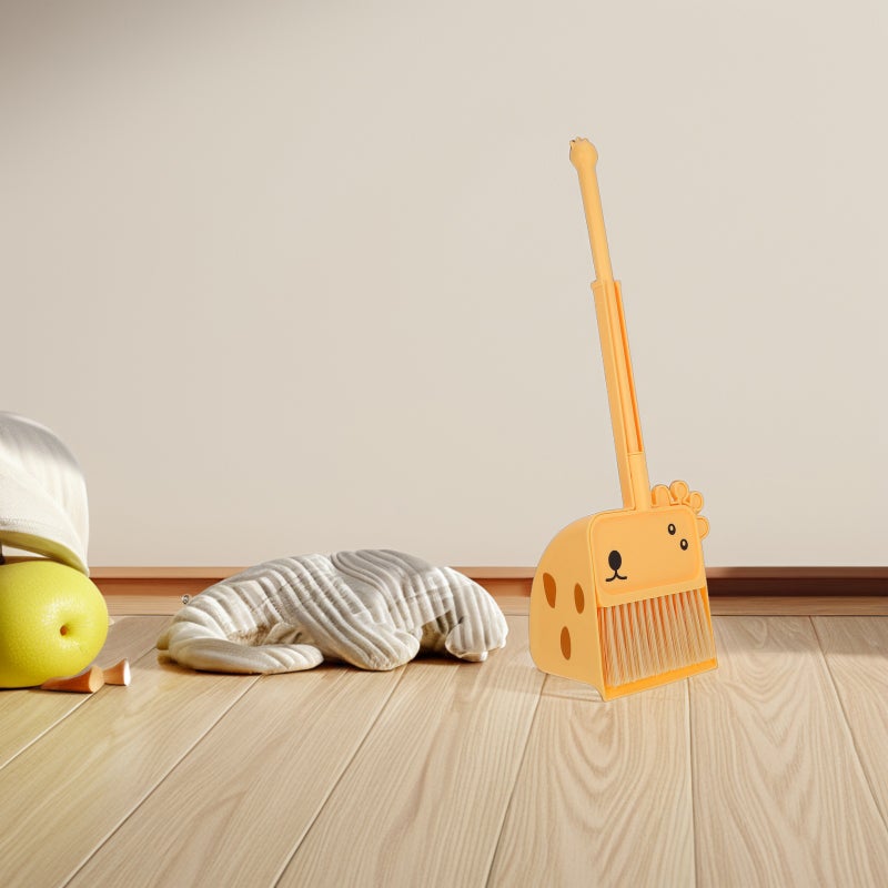 🔧 مجموعة أدوات تنظيف مكنسة صغيرة ومجرفة بتصميم زرافة ممتع - Image 5