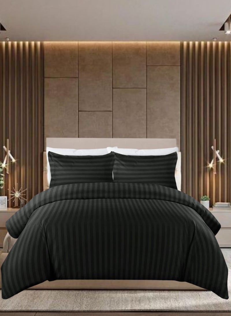 Blueberry - 6 Pieces Striped Super King Duvet Cover Set - Image 1
