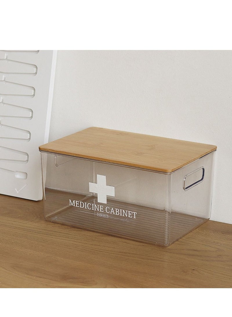 Arabest Home Medicine Box Transparent  with Bamboo Lid - Image 4