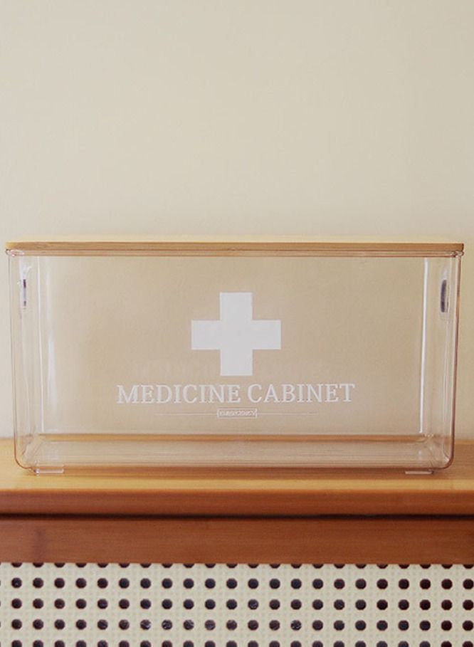 Arabest Home Medicine Box Transparent  with Bamboo Lid - Image 5