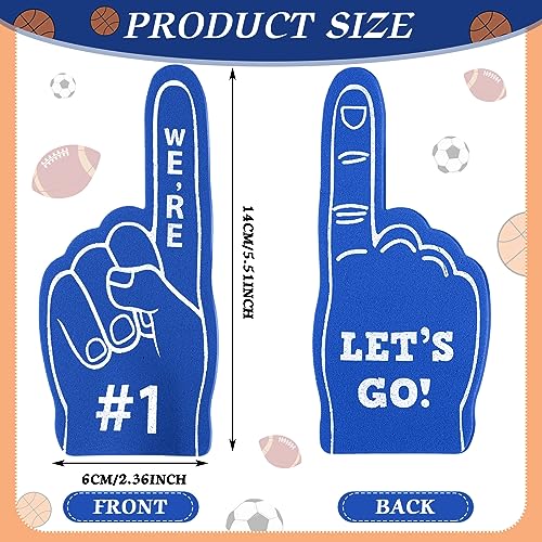 Sinmoe 24 Pcs Mini Foam Finger Baseball Fan Mini Foam Finger, We're #1 Sports Themed Party Supplies for Baseball Hockey Football Basketball Events Team Gifts(Dark Blue) - Image 2