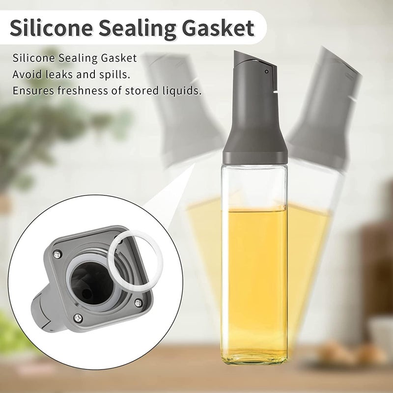 ZUGAD 500ml Olive Oil Dispenser Clear Soy Sauce Container Oil Vinegar Bottle with Automatic Lid Opening and Closing Drip Free Spout Olive Oil Dispenser for Kitchen Cooking 1Pcs Multicolor - Image 3
