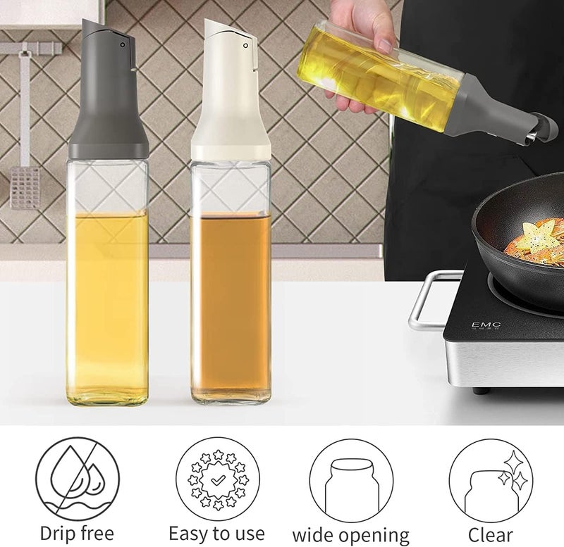 ZUGAD 500ml Olive Oil Dispenser Clear Soy Sauce Container Oil Vinegar Bottle with Automatic Lid Opening and Closing Drip Free Spout Olive Oil Dispenser for Kitchen Cooking 1Pcs Multicolor - Image 4