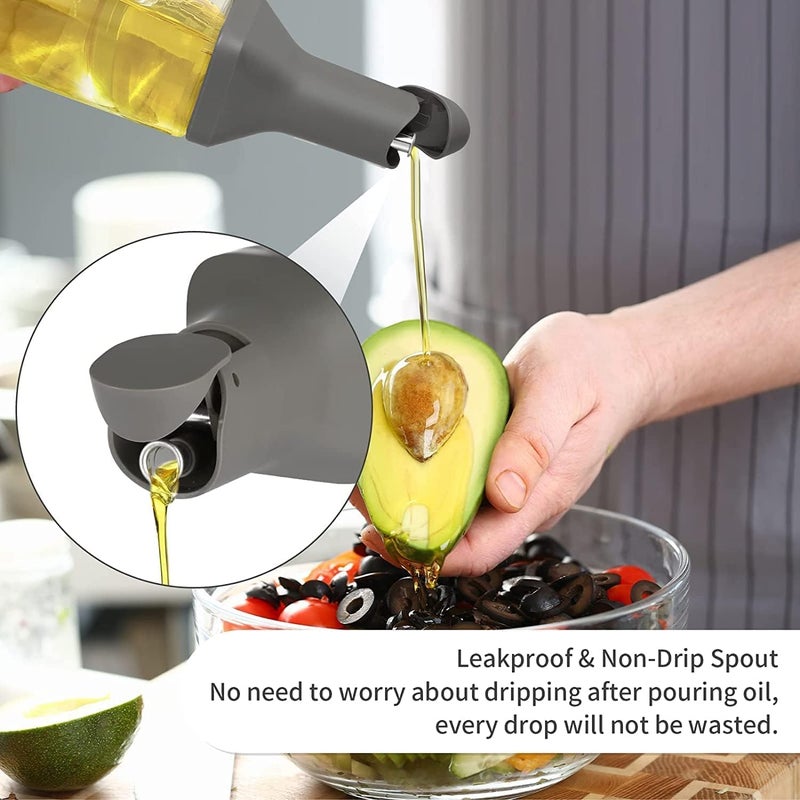 ZUGAD 500ml Olive Oil Dispenser Clear Soy Sauce Container Oil Vinegar Bottle with Automatic Lid Opening and Closing Drip Free Spout Olive Oil Dispenser for Kitchen Cooking 1Pcs Multicolor - Image 5