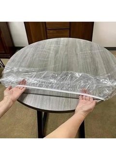 Indoor Outdoor Heavy Duty Premium Clear Transparent Round Fitted Vinyl Tablecloth, Elastic Edge, Waterproof Wipeable, Fine Table Plastic Protector of Diameter - 10 Pieces (120-160 cm) - pzsku/ZDDAE0631793715E389D9Z/45/_/1736168333/81054a24-b644-420a-8fc7-68ca6f8de1e4