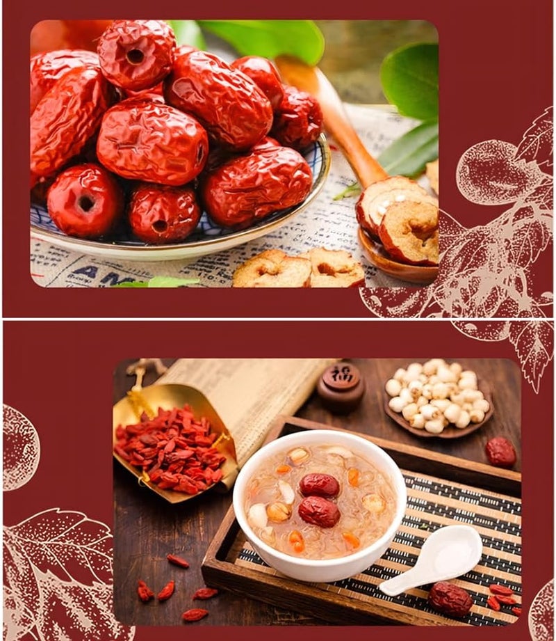 Mkostlich تمر الجوجوبا منزوع النوى من مكستليش - 1.1 رطل (500 جرام) تمر أحمر صيني مجفف حلو للوجبات الخفيفة، الشاي، الخبز، والشوفان - Image 5