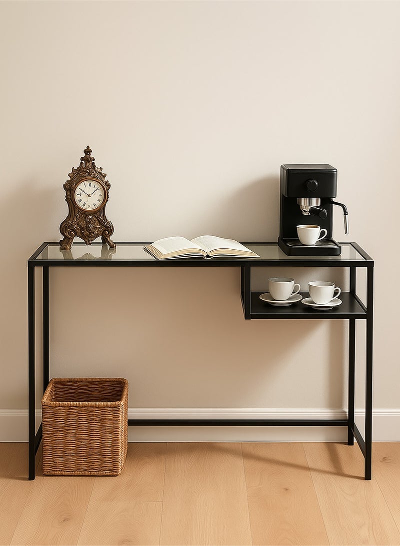 AGD Coffee corner with storage space, glass top and reinforced metal frame, side buffet with modern design with drawer, decorative center table for the home - Image 2
