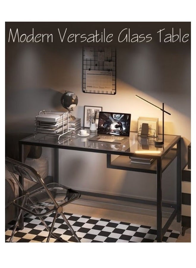 AGD Coffee corner with storage space, glass top and reinforced metal frame, side buffet with modern design with drawer, decorative center table for the home  - Image 5