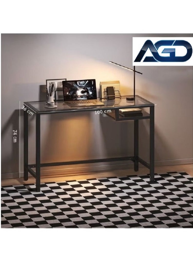 AGD Coffee corner with storage space, glass top and reinforced metal frame, side buffet with modern design with drawer, decorative center table for the home  - Image 1