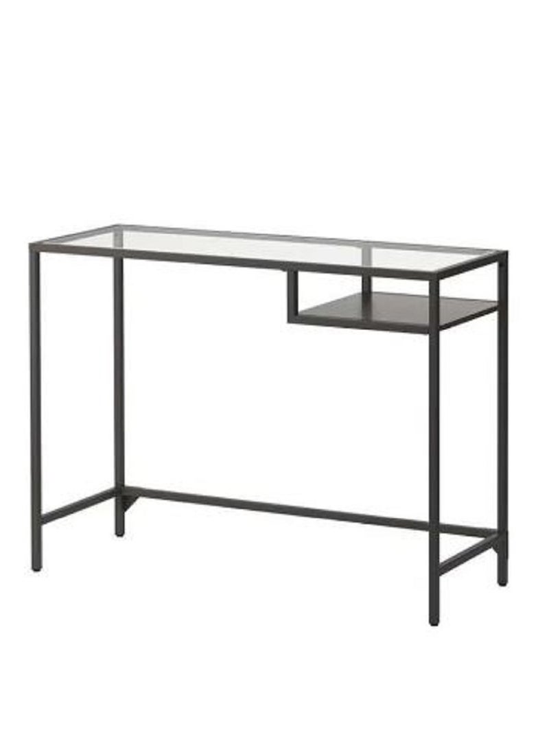 AGD Coffee corner with storage space, glass top and reinforced metal frame, side buffet with modern design with drawer, decorative center table for the home  - Image 2
