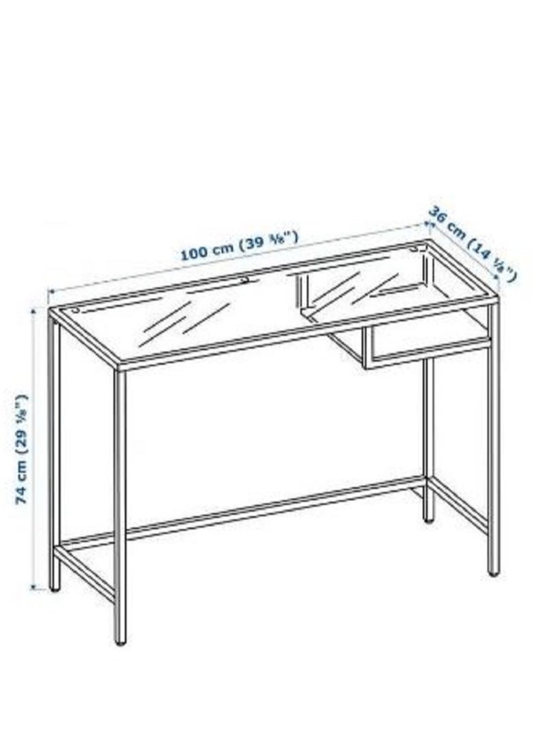 AGD Coffee corner with storage space, glass top and reinforced metal frame, side buffet with modern design with drawer, decorative center table for the home  - Image 3
