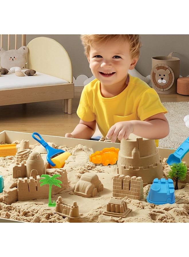 Sumkyle Kids Beach Sand Toys Set Sand Castle Toys With 2 Rollers 2 Shovels & 9 Molds Travel Sand Toys For Beach Sandbox For Toddlers Kids Baby Boys Girls - Image 4
