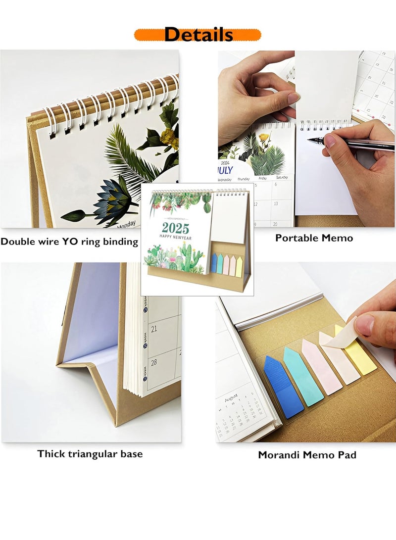 Generic Desk Calendar 2025 Standing Flip Small Desk Calendar-2025 12 Monthly Desktop Calendar  - Image 5