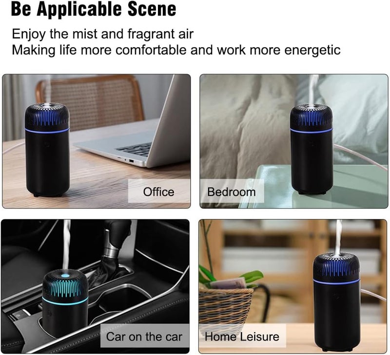 Unee Car Diffuser, USB Plug-in 100ml Mini Humidifier Essential Oil Diffuser Car Freshener Aromatherapy Diffuser(Black) - Image 5