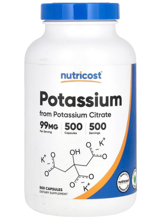 Nutricost Potassium  99 mg 500 Capsules