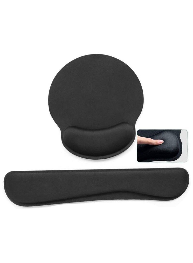Mouse Pad and Keyboard Wrist Rest- Ergonomic Wrist Rest for Computer Keyboard and Mouse Pad, Memory Foam Wrist Support for Comfy Typing, Ideal for Laptop, Office, Gaming - Image 1