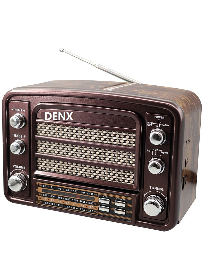 Denx Hi-Fi Radio, FM/AM ,USB/TF/BT Player, Rechargeable Battery  - Image 1