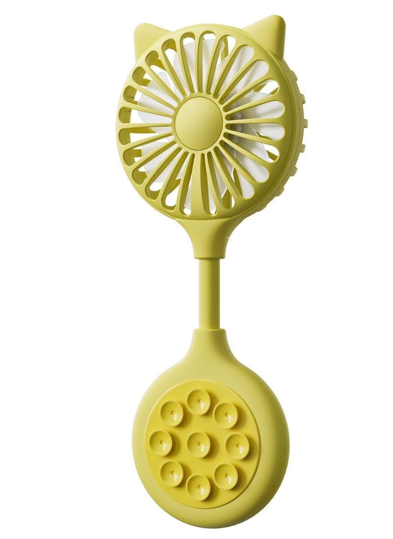 spa luxetique Handheld Personal Fan Rechargeable with Suction Stand,Multi-Directional Adjustable Head, Portable Small Fans Foldable Hand Electrical Fan for Camping Sport Travel  - Image 1