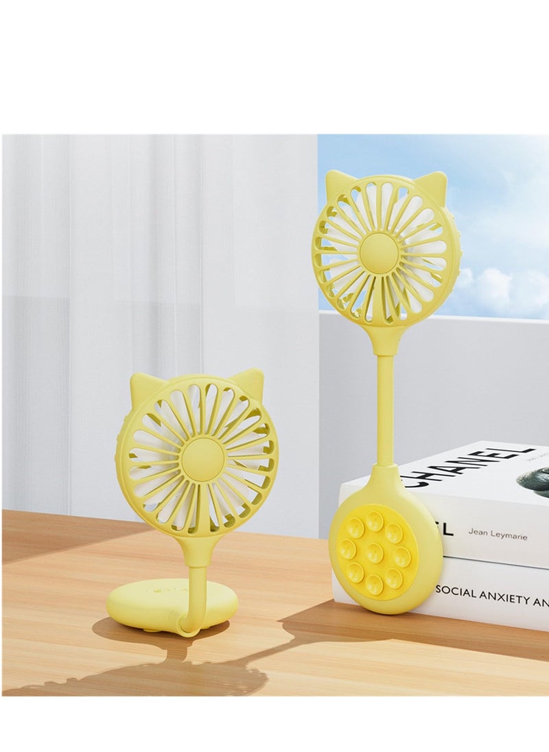 spa luxetique Handheld Personal Fan Rechargeable with Suction Stand,Multi-Directional Adjustable Head, Portable Small Fans Foldable Hand Electrical Fan for Camping Sport Travel  - Image 3