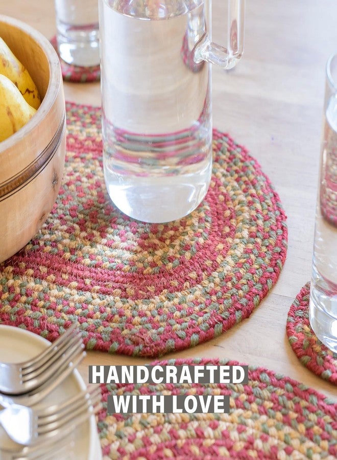 Homespice Cider Barn Jute Braided Coasters 4", Warm Country Rustic Decor, Set of 6, Red - Durable, Absorbs Moisture, Easy to Clean and Protects Furniture - Image 3