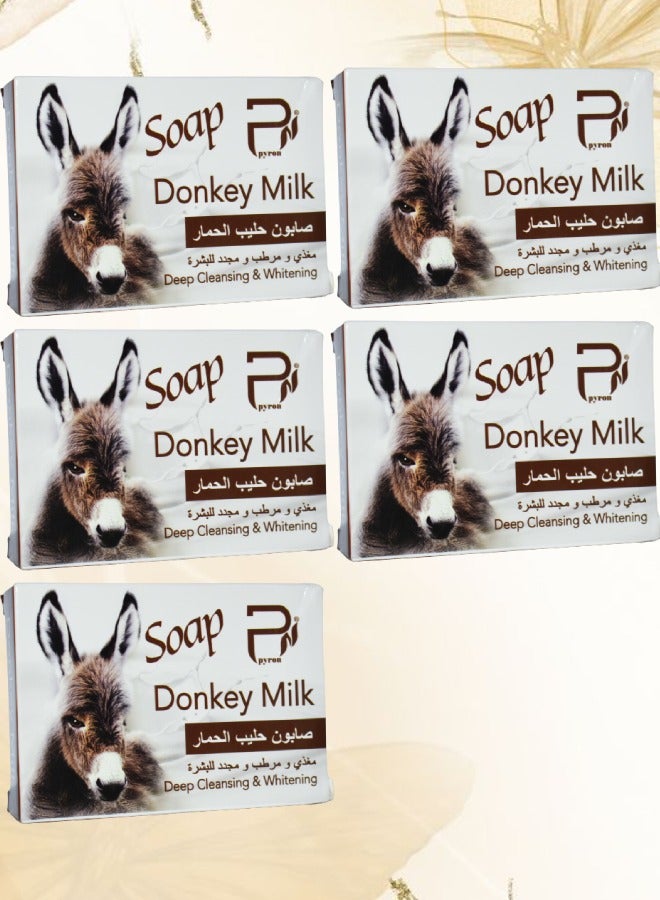 PYRON 5 Pieces Donkey Milk Soap Deep Cleansing And Whitening - Image 1
