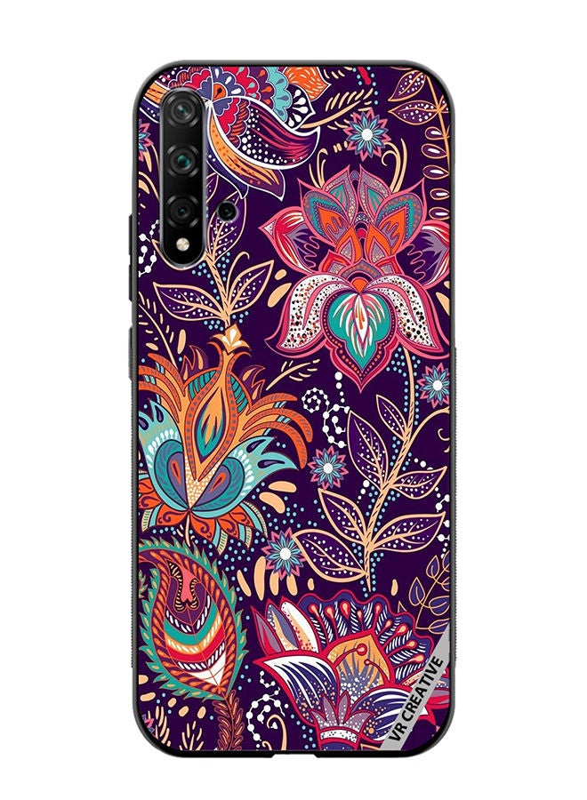 VR CREATIVE Protective Case Cover For Huawei Nova 5T Flower Design Multicolour - Image 1