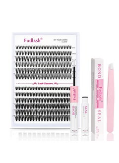 FADLASH FADLASH DIY Eyelash Extension Kit, 240Pcs Lash Clusters with Lash Bond and Seal, Clusters Eyelash Applicator Tool, D Curl DIY Lash Kit (30D+40D Kit)  - Image 1