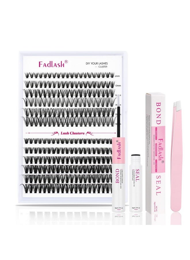 FADLASH - FADLASH DIY Eyelash Extension Kit, 240Pcs Lash Clusters with Lash Bond and Seal, Clusters Eyelash Applicator Tool, D Curl DIY Lash Kit (30D+40D Kit) - Image 1