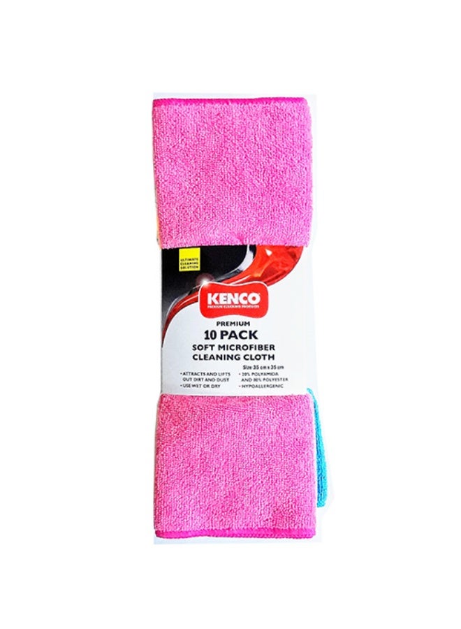 Kenco Premium 10 Pack Soft Microfiber Cleaning Cloth Towel Car, Kitchen Lint-free cleaning cloth, Reusable cleaning towel, Household cleaning cloth