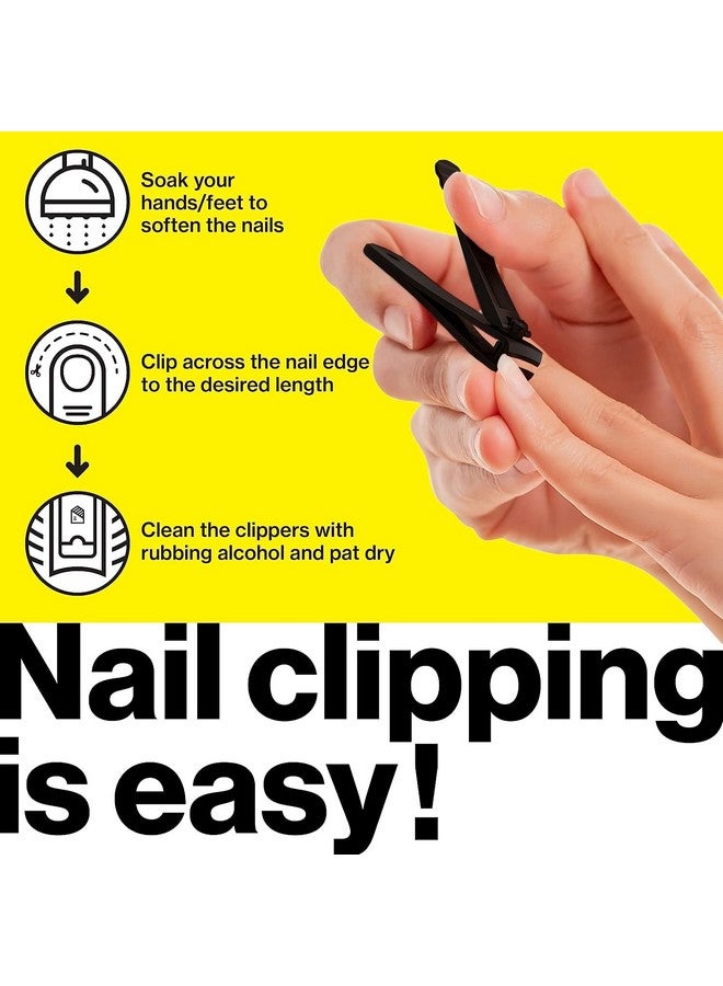 Harperton Nail Clippers Set - 2 Pack Stainless Steel Ingrown Toenail Tool, Professional Fingernail & Toenail Clippers for Thick Nails (Pedicure Nail Clippers) (Black) - Image 4
