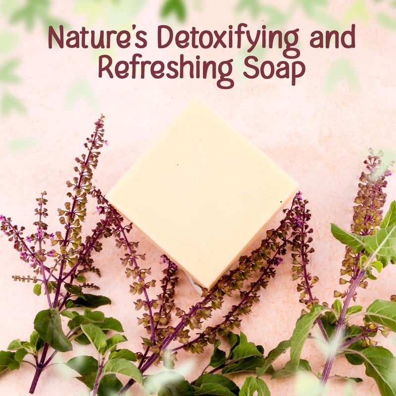 Naturalis Hand made Solid Premium Tulsi soap Luxury Tulsi soap bar Cold process natural organic soap  100 grams - Image 4