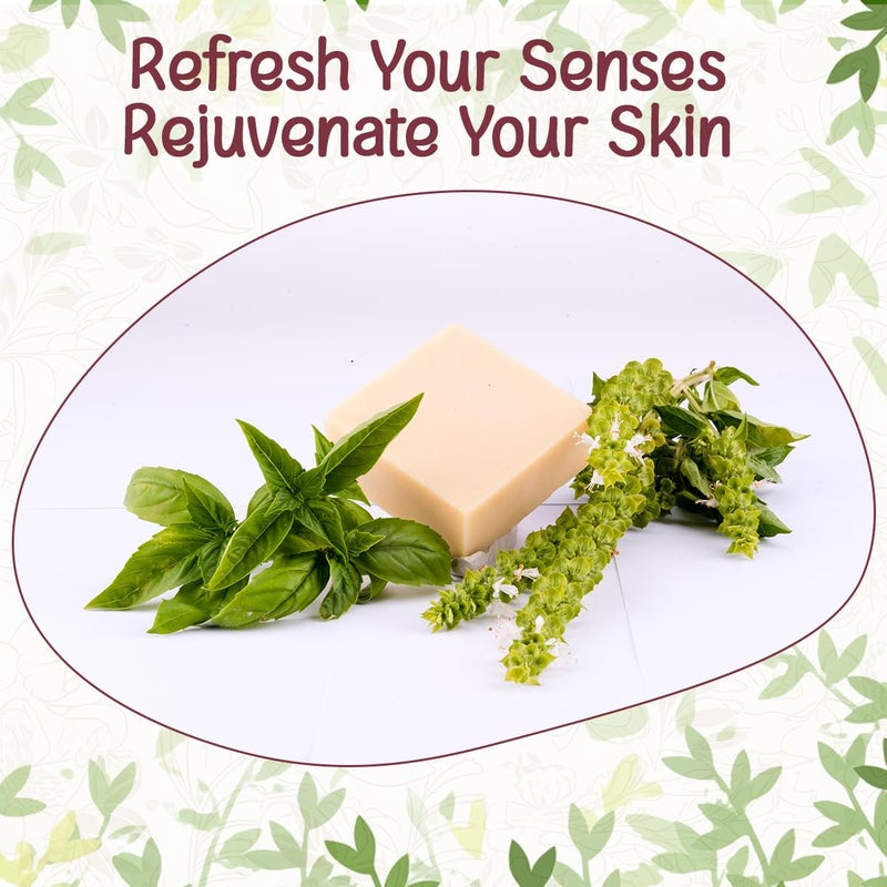 Naturalis Hand made Solid Premium Tulsi soap Luxury Tulsi soap bar Cold process natural organic soap  100 grams - Image 3