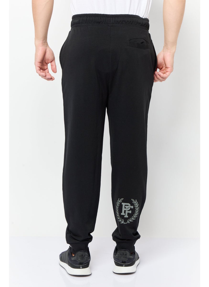 Paul Frank Men Regular Fit Brand Logo Jogger Pants, Black  - Image 3