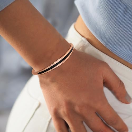 BioMag 2Pcs Copper Bracelets for Women Men, 99.9% Pure Copper Magnetic Bracelet Cuff Bangle with 8Pcs Magnets, Adjustable Jewelry Gifts - Image 5