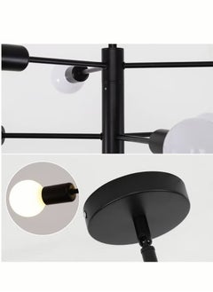 Beauenty Chandelier Industrial 6 Light Black Ceiling Light Fixture Height Adjustable Lighting For Kitchen Island Bedroom Dining Room Living Room Farmhouse  - Image 3