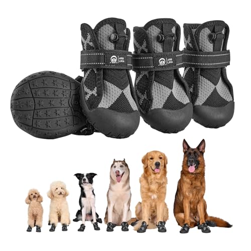 Arblina Dog Shoes for Large Medium Size Dogs Waterproof Anti Slip Dog BootsPaw Protectors for Summer Hot Pavement Winter Snow Breathable Dog Booties for Outdoor Walking Hiking Hardwood Floor - Image 1