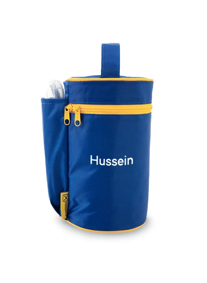 هيدروبرو Hydrobrew Personalized Trio Deck Lunch Box w/ Lunch Bag and Cutlery - Majestic Blue
