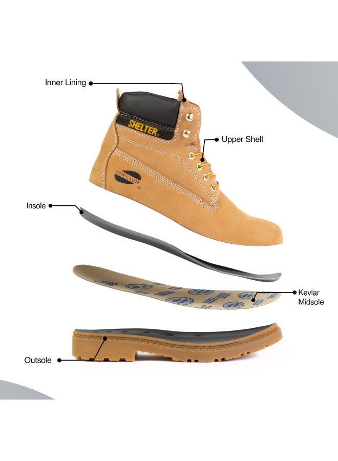 شيلتر أحذية أمان صناعية للرجال خفيفة الوزن بمقدمة حديدية مريحة ومضادة للثقب - Image 5