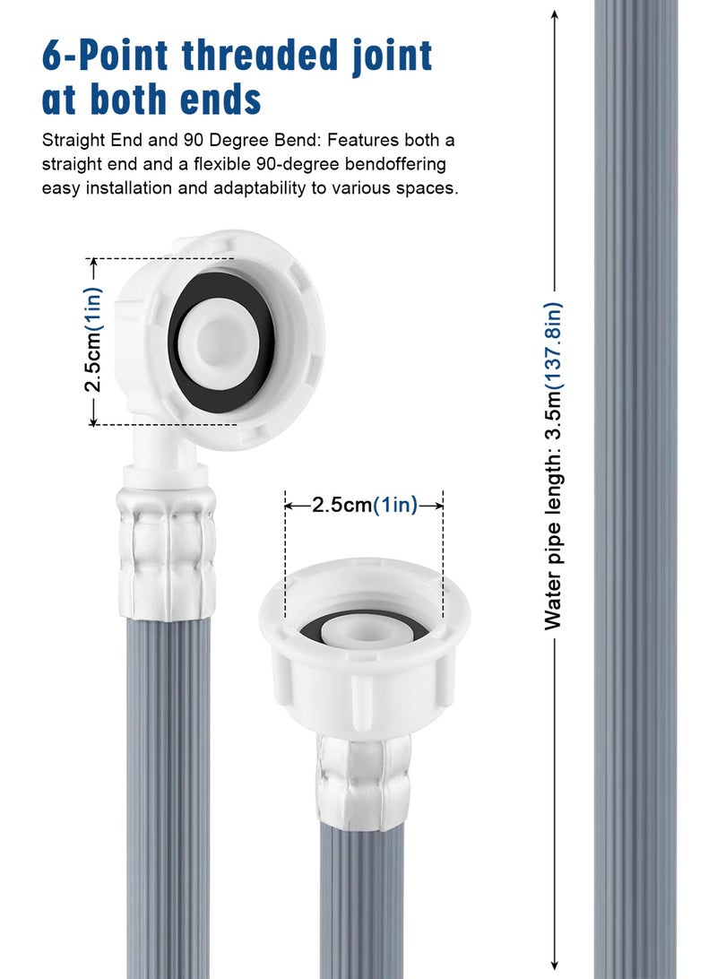 HomarKet Premium Quality Extra Long Universal Washing Machine/Dishwasher Inlet Fill Hose 3.5 Metre,Adapter For Fully Automatic Washing Machine,Reliable Dishwasher Explosion-proof Extension Tube - Image 2